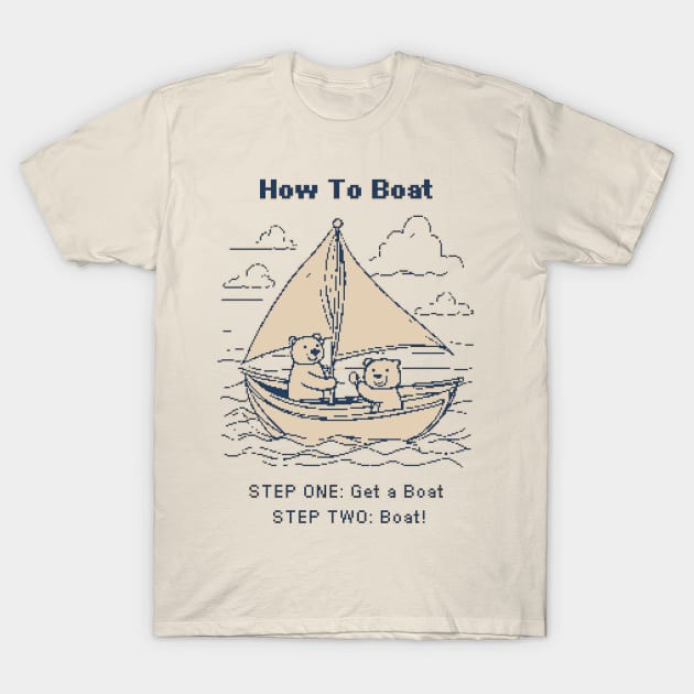 How To Boat - 1bit Pixelart T-Shirt by pxlboy